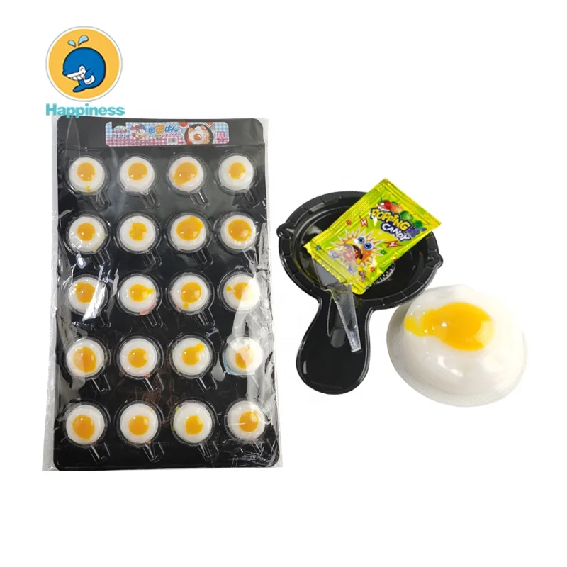 Fried Egg Shape Jelly Pudding with Popping Candy
