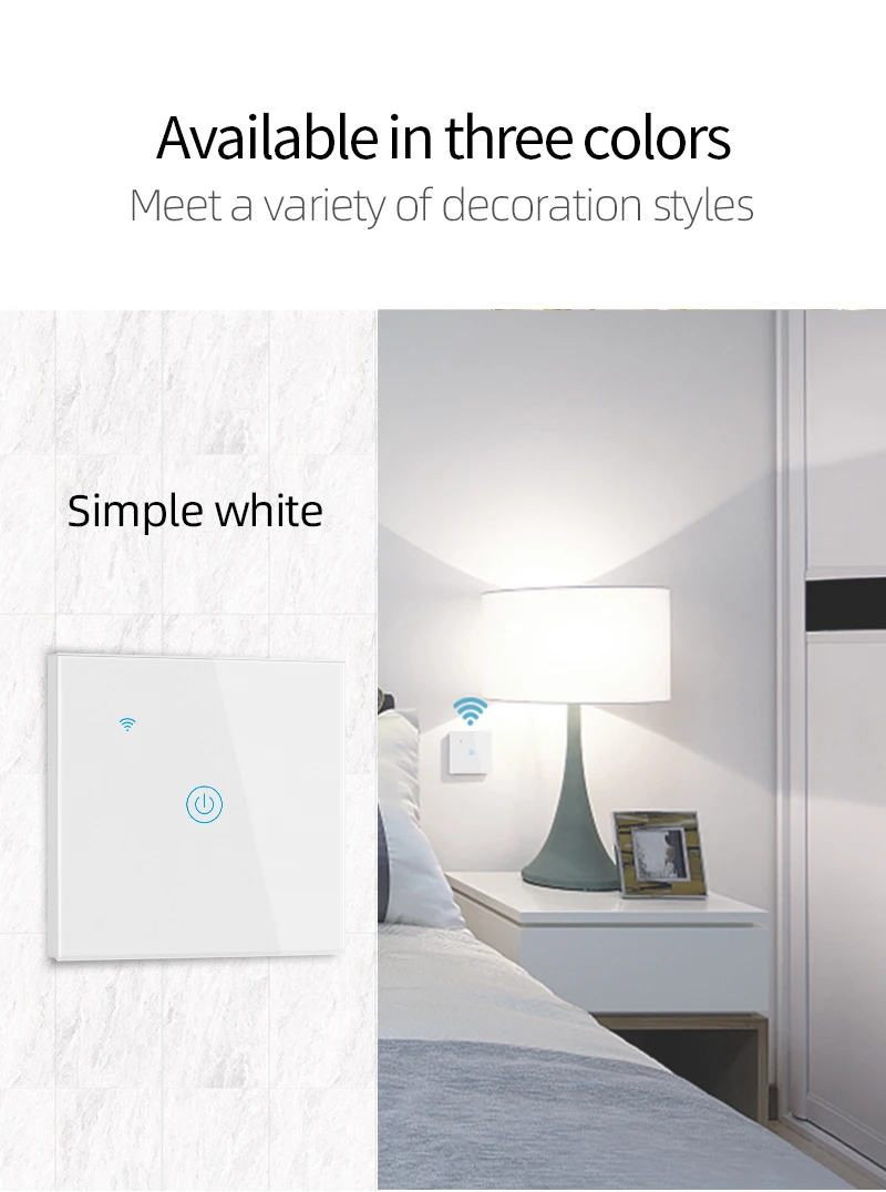 Wifi&ble Smart Touch Wall Switch Eu/uk App Control Smart Life And Tuya