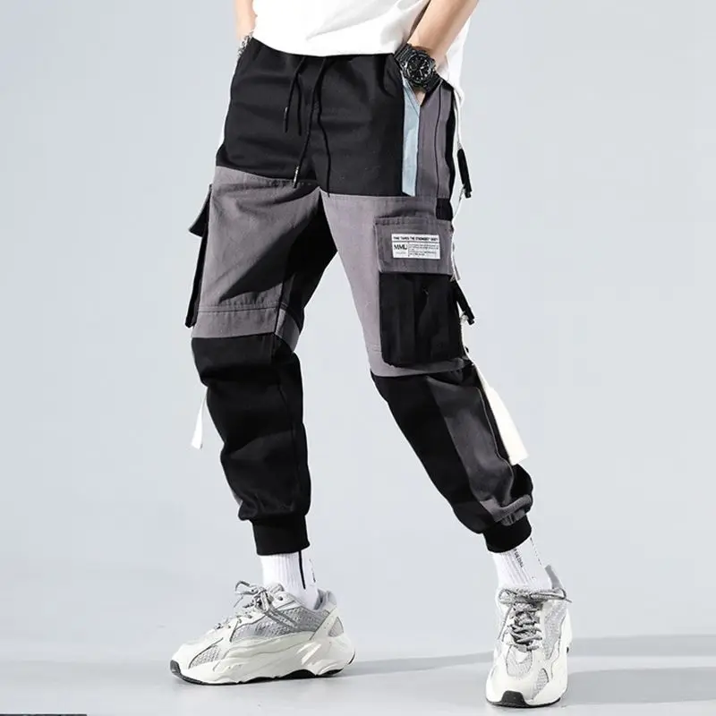 Wholesale Overalls for Men Tape Loose Binding Pants Casual Men's Cargo Pant