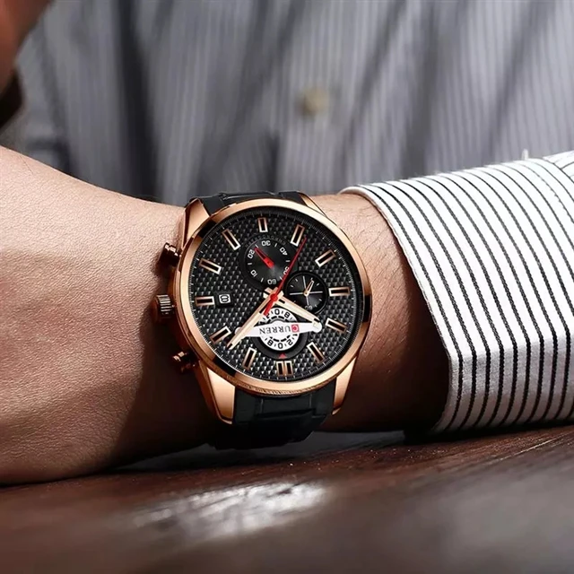 CURREN Waterproof Chronograph Men Watch Luxury Gold Stainless Steel Sport Date Male Clock