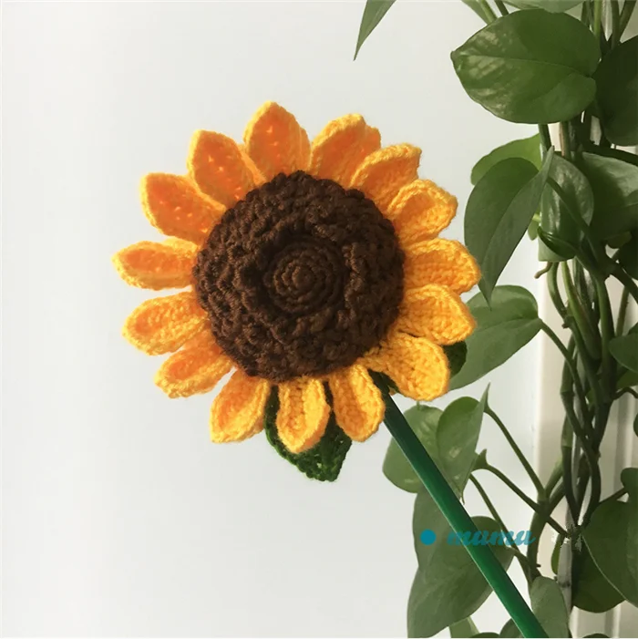 Juguete De Animales Para Gato,Girasol De Punto Hecho A  Mano,Flores,S7053,2021 - Buy Flor Hecha A Mano,Flor De Ganchillo,De Girasol  Product on 