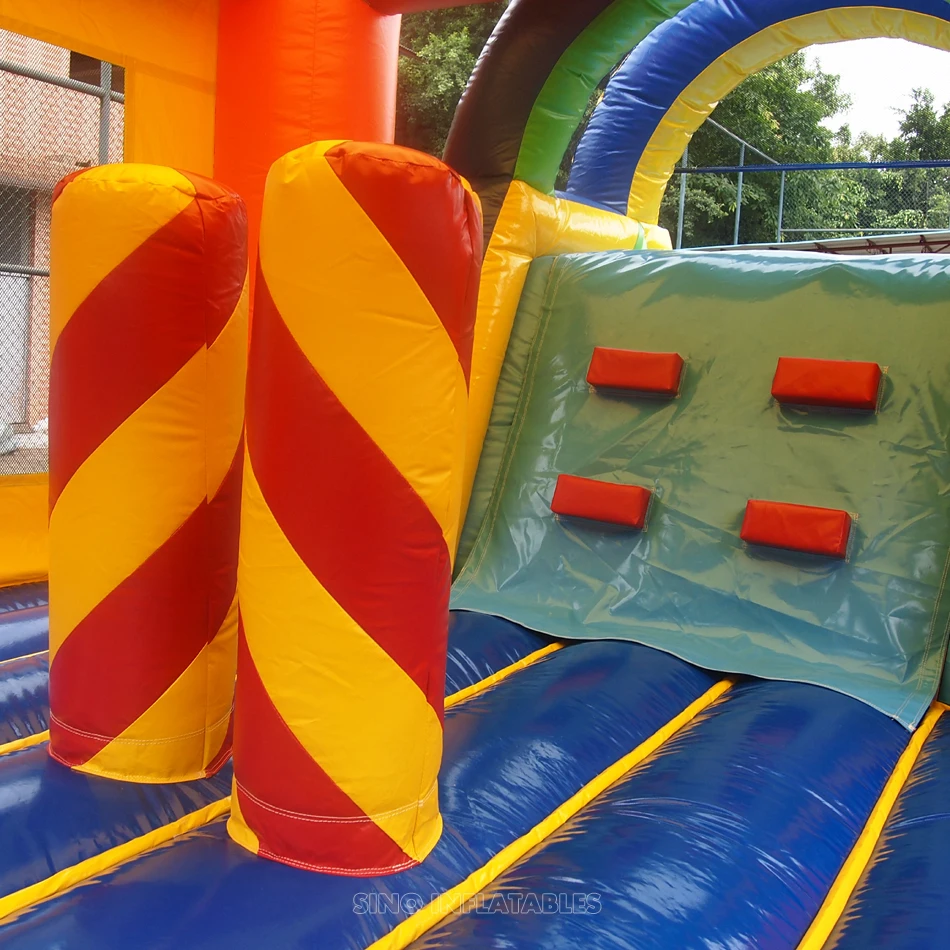 5in1 Commercial Grade Kids rainbow Inflatable Bounce House With Slide From China Guangzhou Inflatable Factory