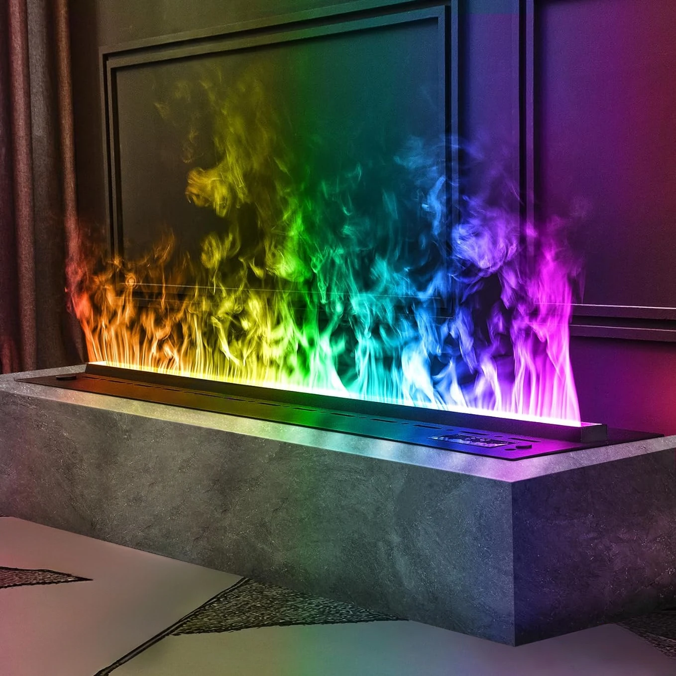 Top Vent One Piece Size Customized 3d Water vapor  Electric Fireplace