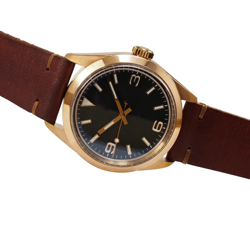 Bronze Watch case for Men with Domed Sapphire Crystal Japan Automatic Watches