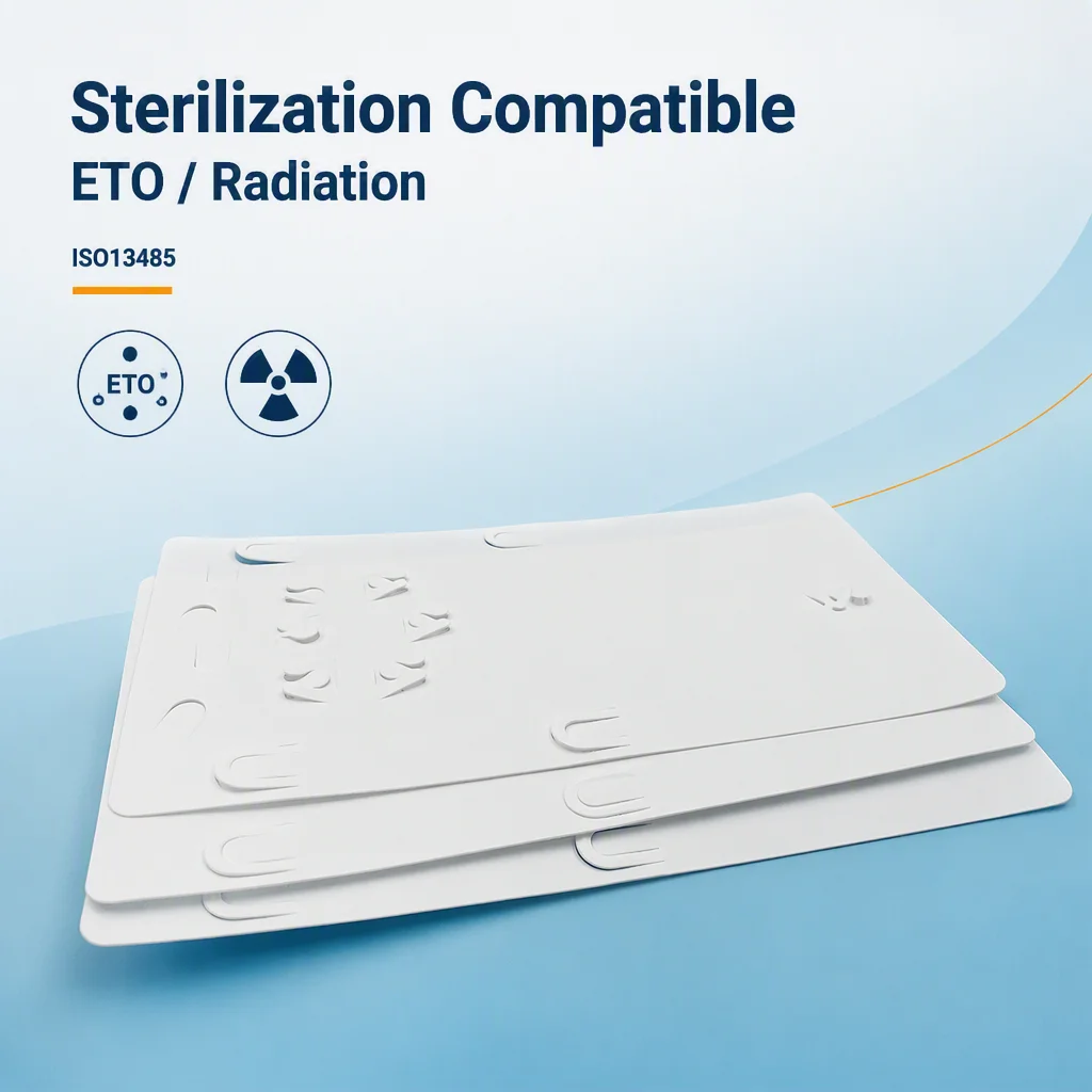 Customized HDPE Cards Medical Mounting Cards Cards for Catheters Medical Packaging