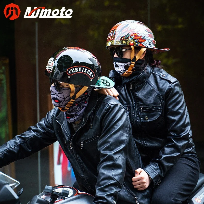 Vintage Open Face Helmet High Security for Motorcycles