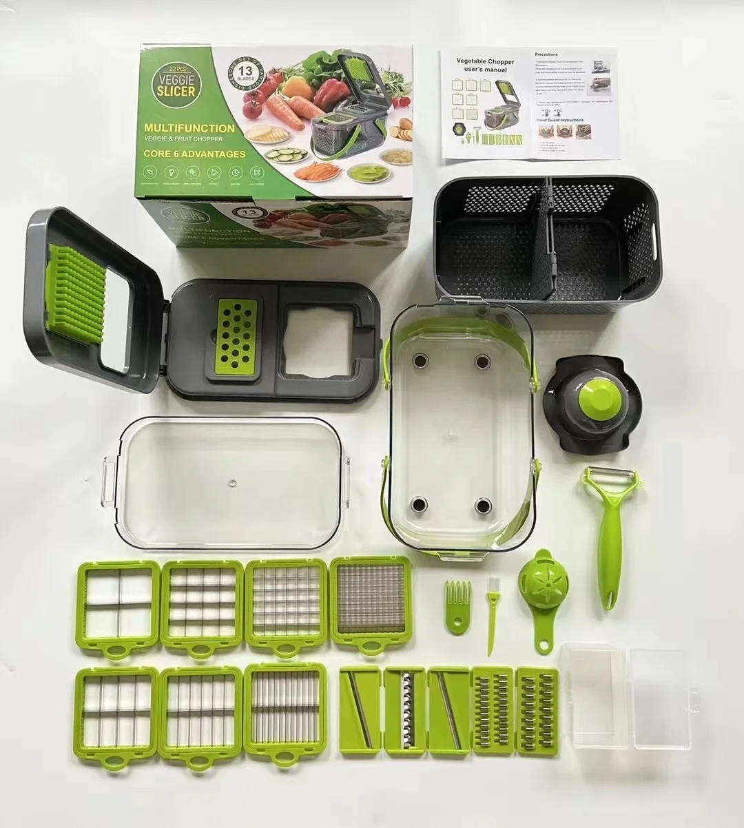 22pcs Vegetable Chopper,Food Chopper Multifunctional Vegetable