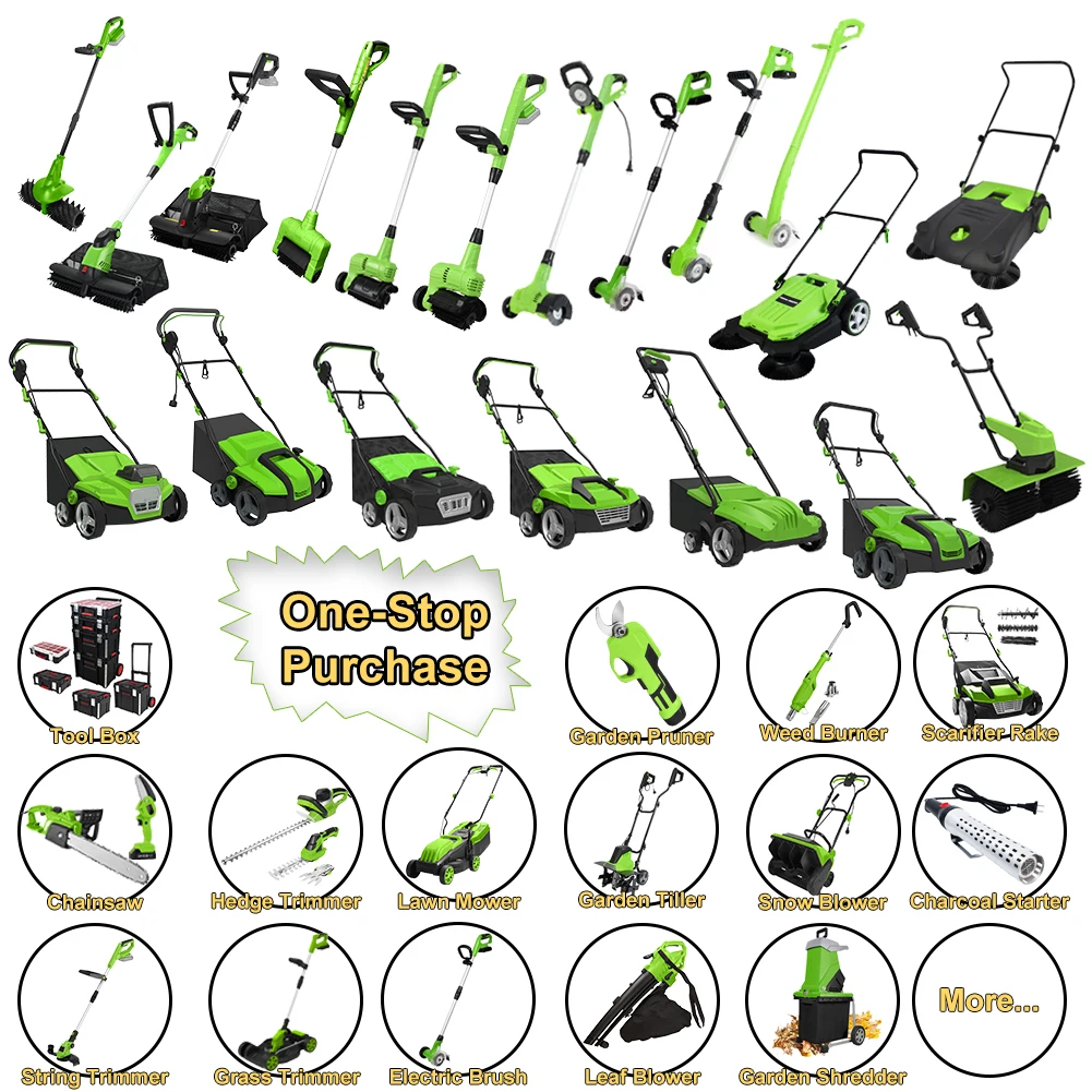 Vertak 300W Electric Sweeper Lawn Garden Hand Push Artificial Grass Sweeper with Collection Bag