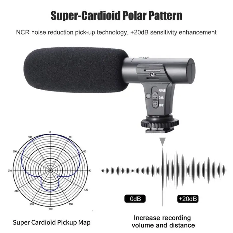 Digital Camera Audio Recorder Wireless Collar Microphone Youtuber Vlogging Video Mic for Mobile Shotgun Microphone