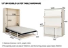1,5 m Vertical Flip escritorio estante cama + caja + colchón
