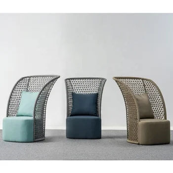 Aluminum Luxury Nordic Outdoor Garden Furniture Set Rope Furniture Set Outdoor Aluminum Rattan Leisure Chair