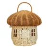 Rattan mushroom bag brown