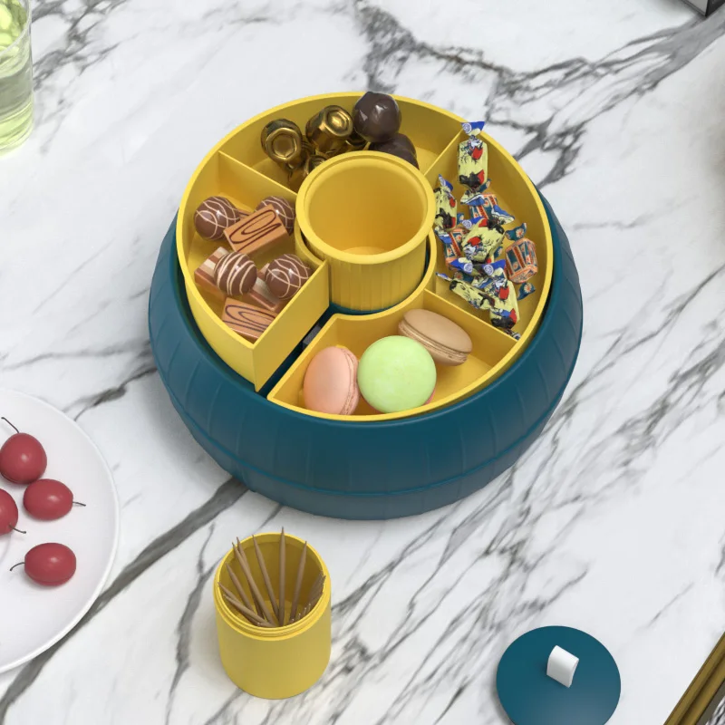 Creative Rotating Candy Box Living Room Desktop Snack Dry Fruit Dish