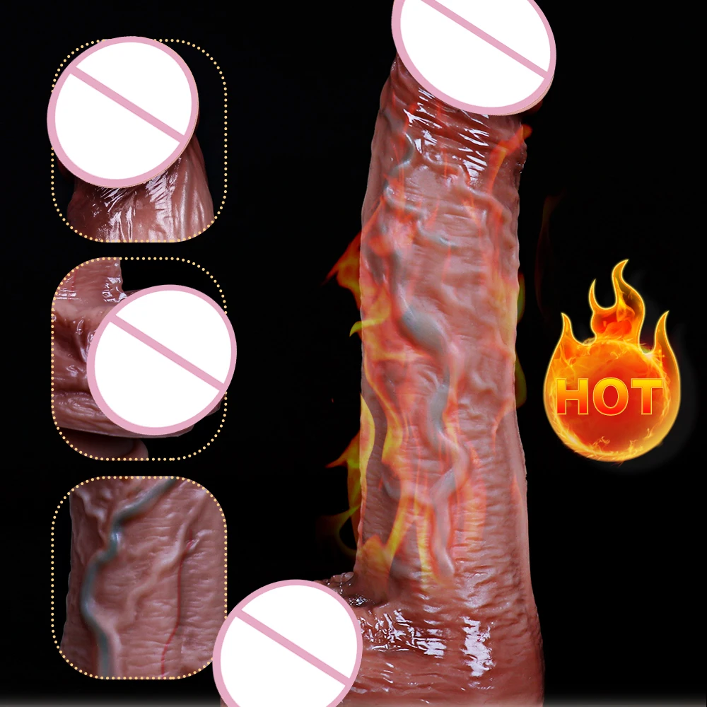 Telescopic Vibrating Thrusting Realistic Dildo Female Masturbation With Suction Heating Penis Remote Control Dick for Women