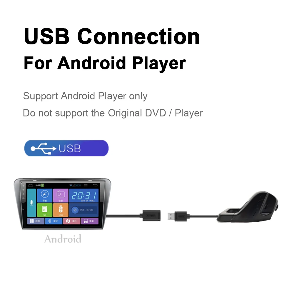 1080P USB DVR for Android Player ADAS Car DVR Front Camera 150 Degree Car Video Recorder USB DVR Android