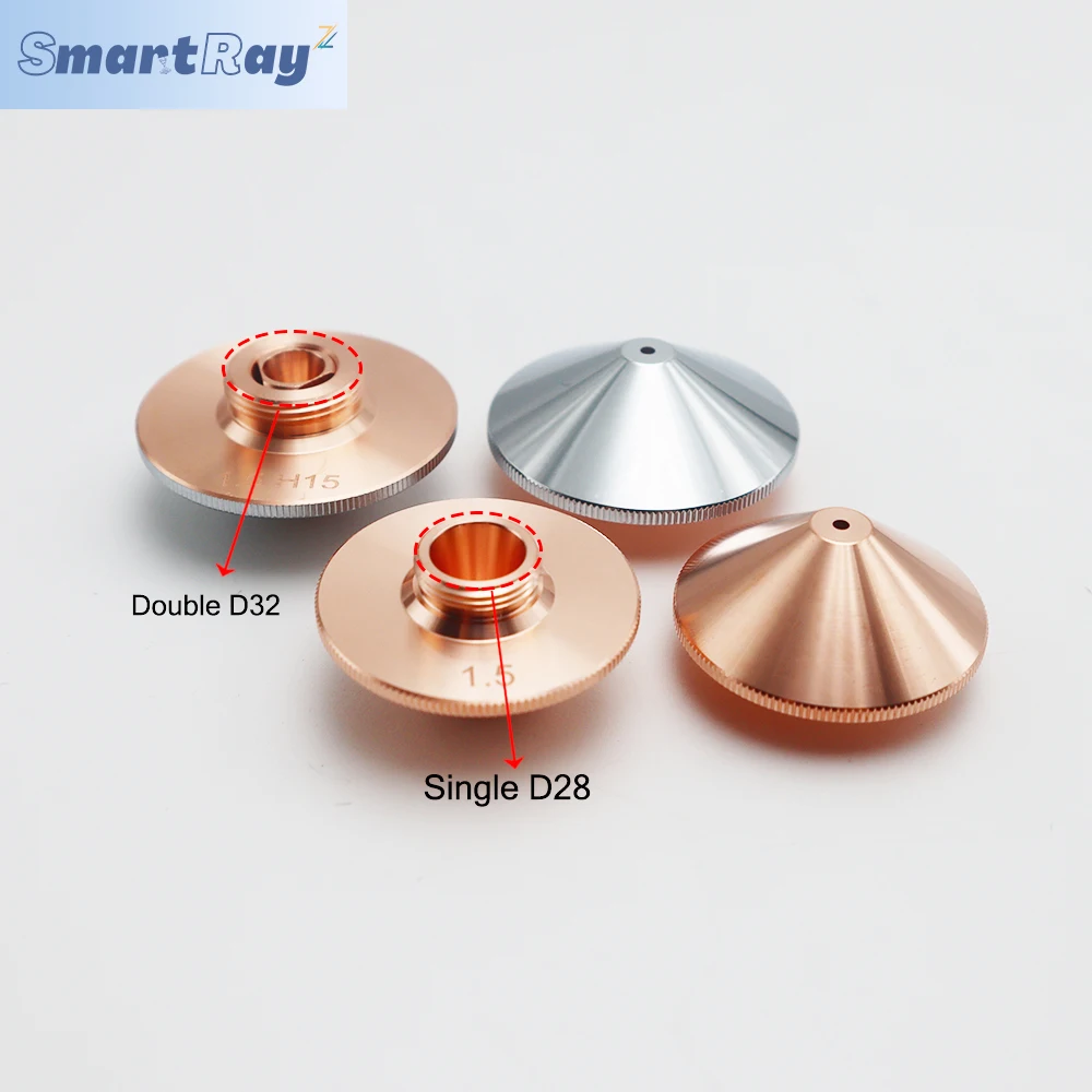 Sell Well in Turkey D28 D32 Single Layer double layer Laser Nozzles for Precitec Raytools CNC Fiber Laser Head Cutting Nozzle