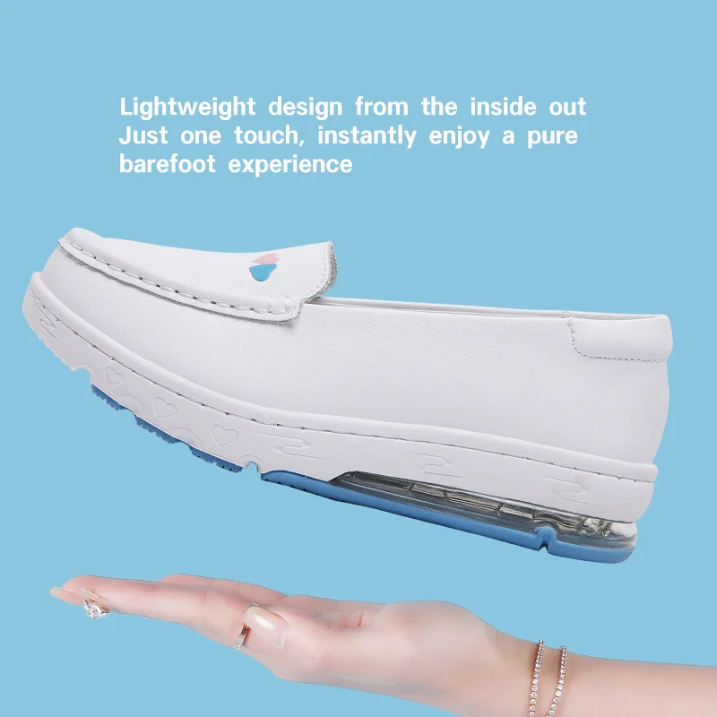 Nurse Cotton Shoes Nursing Shoes Hospital for Women With Wedge Heels Comfort Warm Soft Flat Anti-slip Safety Work White Shoes