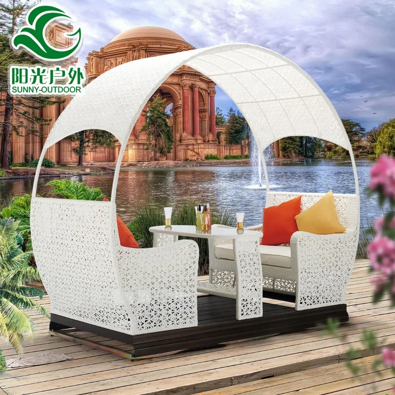 Garden Wicker Swing Chair for Persons With Table Rattan Rocking Chair