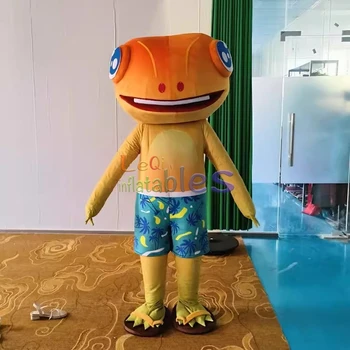 2m Funny Lizard Inflatable Mascot for Human Cosplay Animal Series Running Inflatable Lizard Fur Plush Mascot Costume for Event