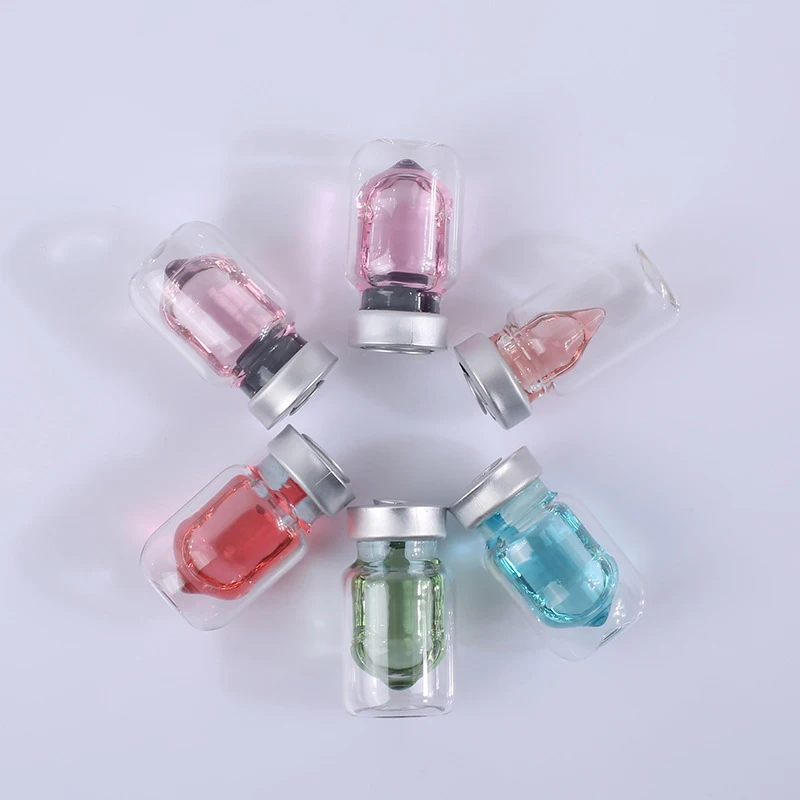 3ml 5ml Flip Top Tear off Aluminium Lid Pharmaceutical Serum Dual Chamber Glass Vials With Rubber Stopper
