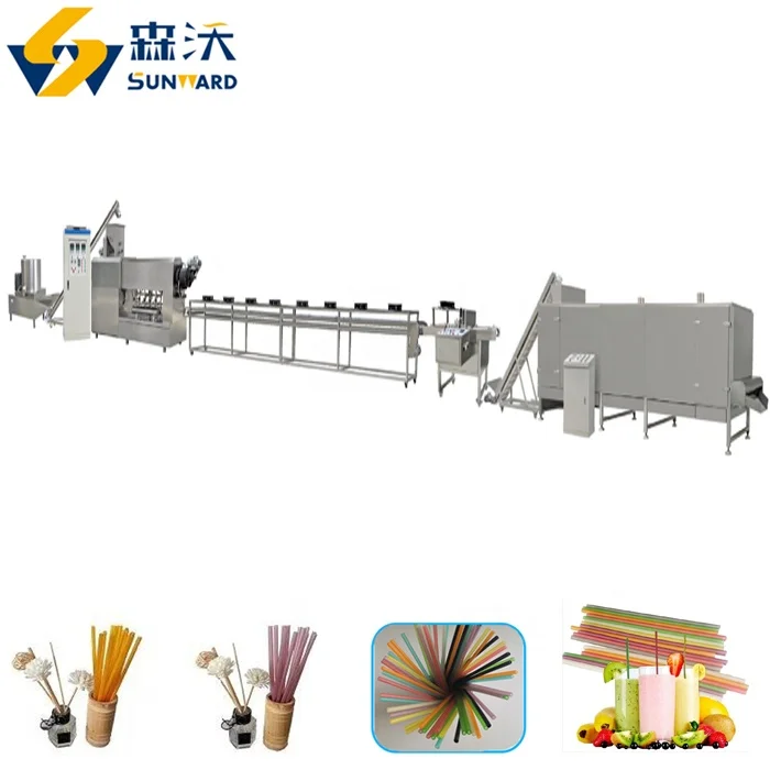 Multi-function Rice Tapioca Drinking Straw Maker Making Machine / Edible Straw Maker Cutlery Extruder Equipment