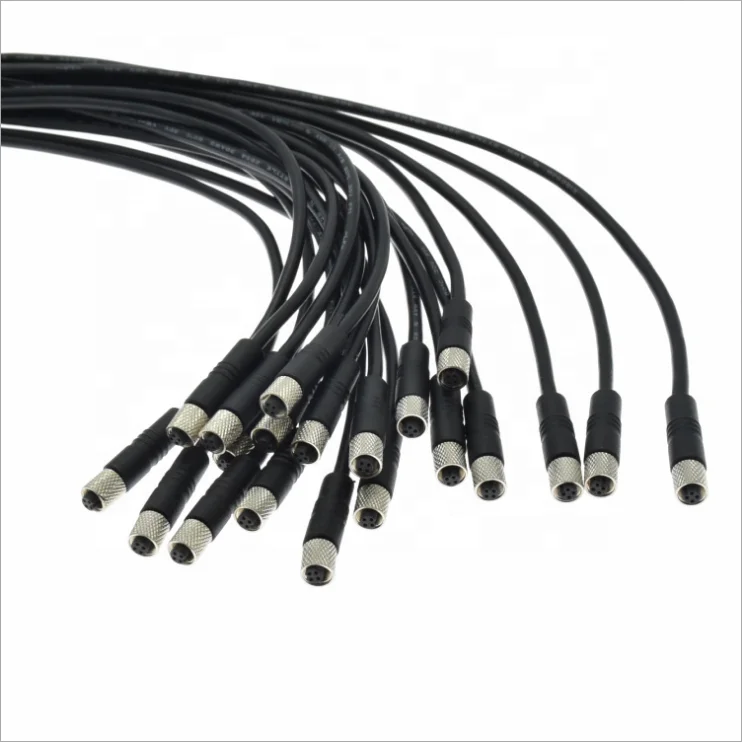 Waterproof M5 M8 M12 8Pin Circular Connector Sensor Cable for Servo Motor Industrial Robot