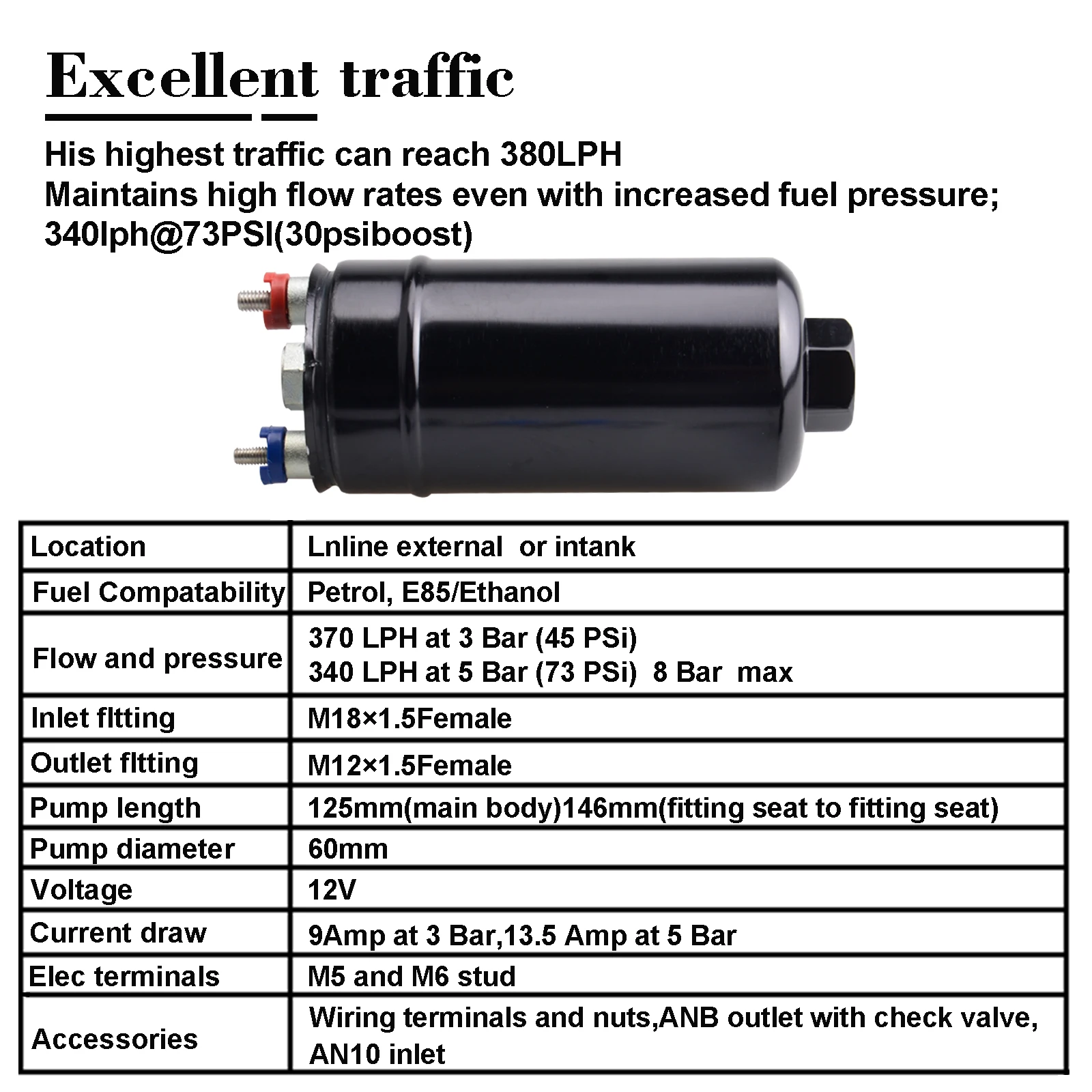 High Performance 044 Fuel Pump - Racing Max Speed FP01