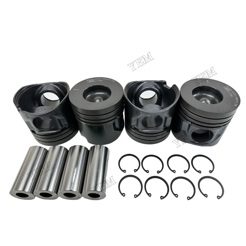 Engineering Machinery Part Cylinder Piston With Pin Cir-Clip Suitable for Yuchai YC4D130 Engine Parts