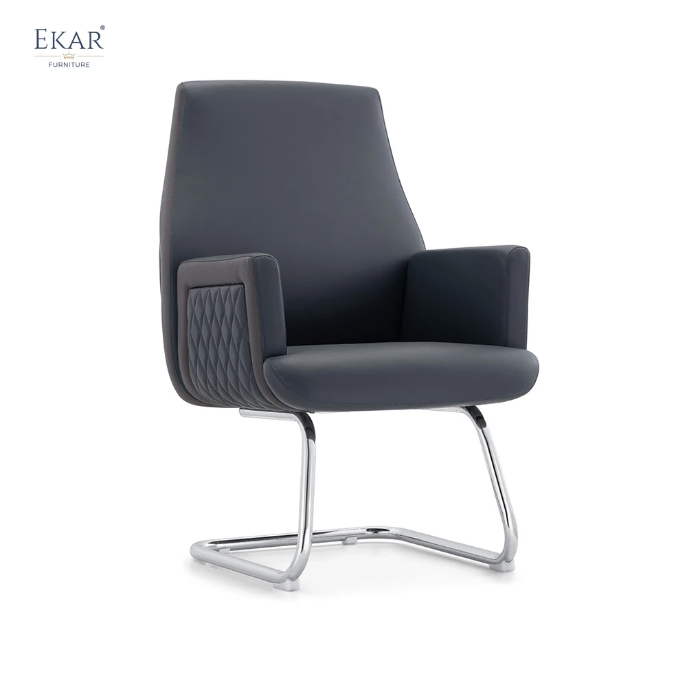 Executive Top-Grain Leather Office Chair with Padded Armrests - Premium Comfort Ergonomic Design factory