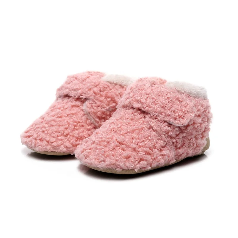 EVERTOP new outdoor warm sherpa fleece thermal prewalker snow shoes baby winter shoes