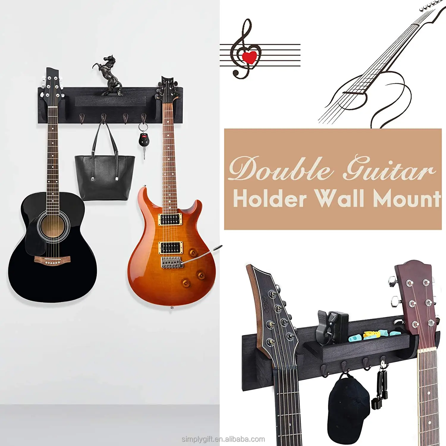 Double guitar wall mount Clearance