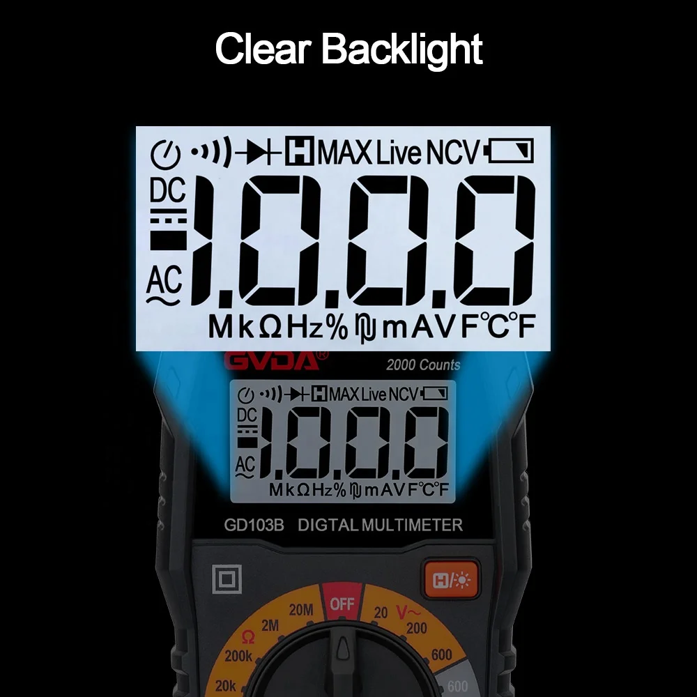 GVDA Cheap Price 2000 Counts Manual Range Pocket Digital Multimeter Shenzhen Ready to Ship