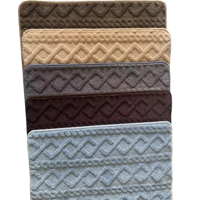 FashionBath Thickening and Quick Dry Bath Mats Jacquard Cotton Plaid Design for Home Bathroom Toilet and Hotel Use