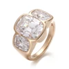 Anillo de oro macizo de 10 quilates con diamantes de laboratorio