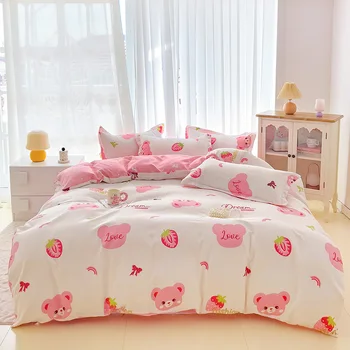 Hot Selling Cheap  Summer Four Piece Set Bed Sheet Three Piece Set Duvet Cover Four Piece Set