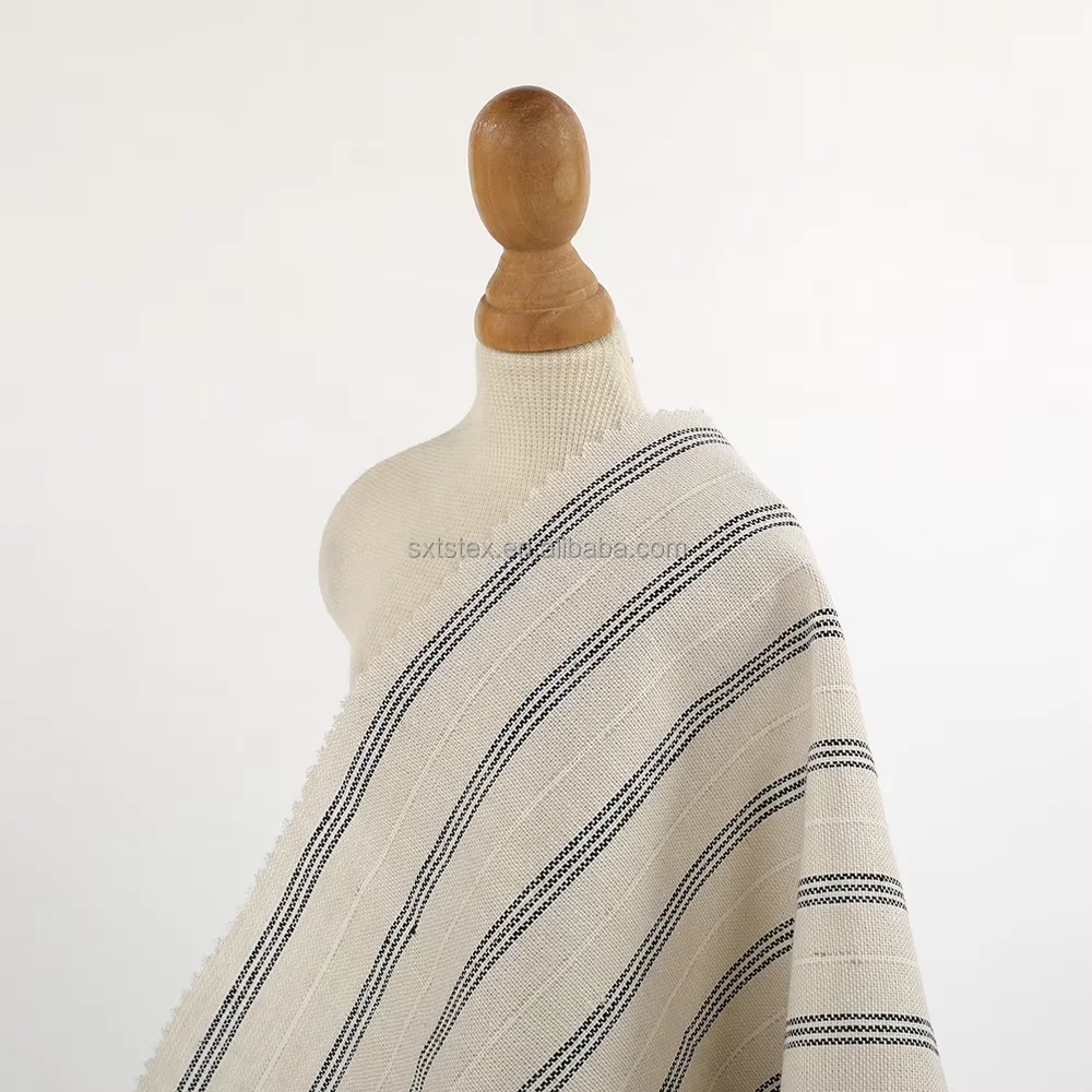 product high quality organic stretch summer women and men clothing woven dyed breathable blended linen fabric for shirts-5