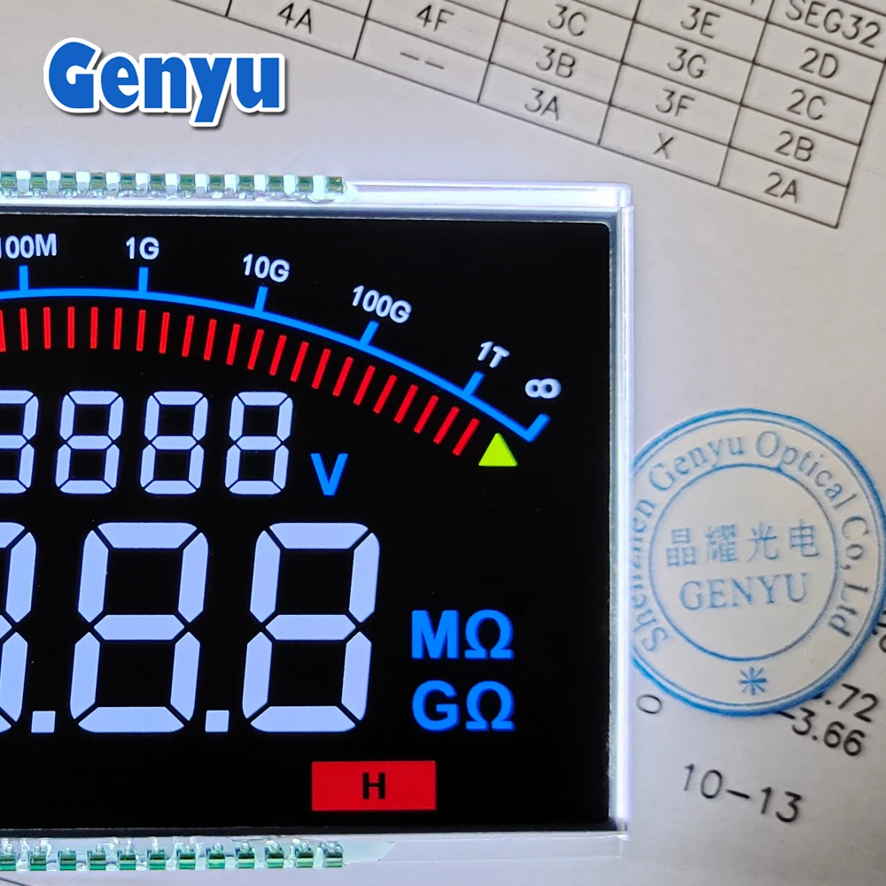 VA LCD Display OEM Customizable 7 Segment LCD Display 36pin Meter Screen Liquid Crystal Display Custom LCD Screen