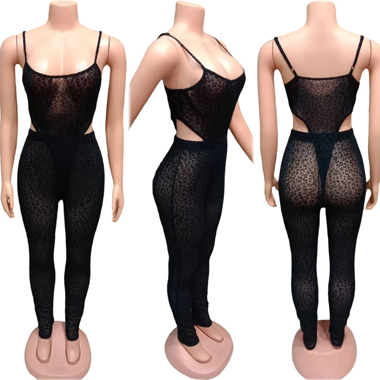 MOEN Suspender bayan giyim  Mesh Sexy Two Piece Set Women Clothing Trendy Products Women 2 Piece Sets