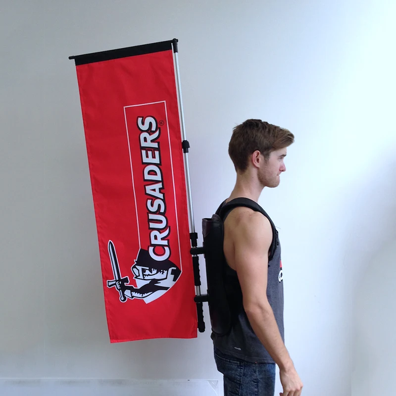 Пользовательский наружный рекламный маркетинг уличный рюкзак флаг и