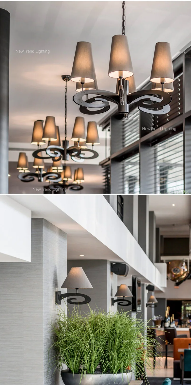 cpl 174 elegant design indoor decoration living room dining room villa fabric metal led modern chandelier light -5