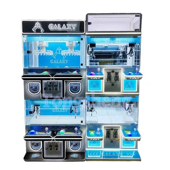 Blue Color 4 Player MINI Claw Machine Boutique Clips games Machine Coin Operated Game Machine