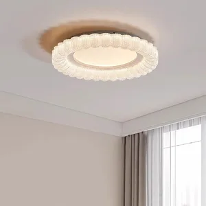 Italian Modern Anti-Strobe Smart LED Ceiling Light for Bedrooms Full Spectrum Art Dome Acrylic Cover Aluminum Base AC Power