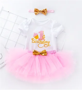 Baby Girl Princess Clothes Children Birthday Party Wedding Dress Lace Boutique Design Wholesale