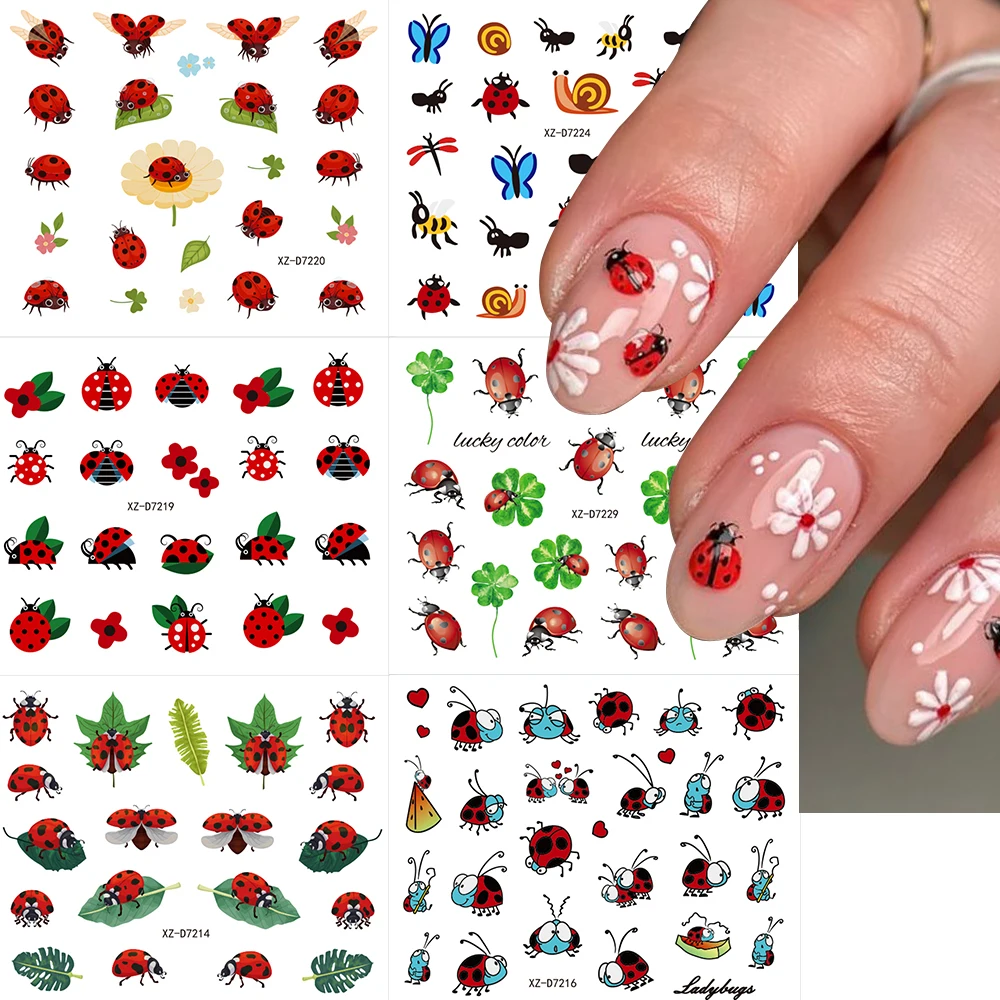 CYIOU - 300 mini coccinelle in legno autoadesive per decorazioni per feste, artigianato per fai da te, creazione di biglietti, vasi di fiori, cornici per foto, decorazioni per feste (3 dimensioni