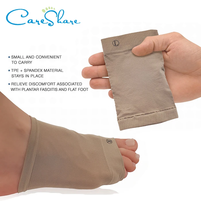 Silicone Elastic Bandage Arch Support Compression Sleeve Flat Feet Plantar Fasciitis Arch Sleeve Sock With Gel Cushions Sebs