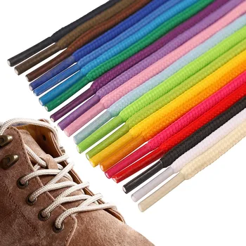 HF can custom fashion high quality round shoe laces 4mm width 50-200 cm length wholesale custom rope round shoelaces