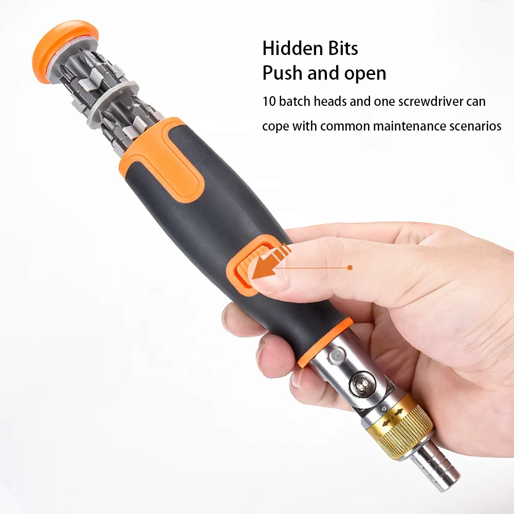 Portable 10 In 1 Hidden Batch Head Visseuse Multi-angle Ratchet ...