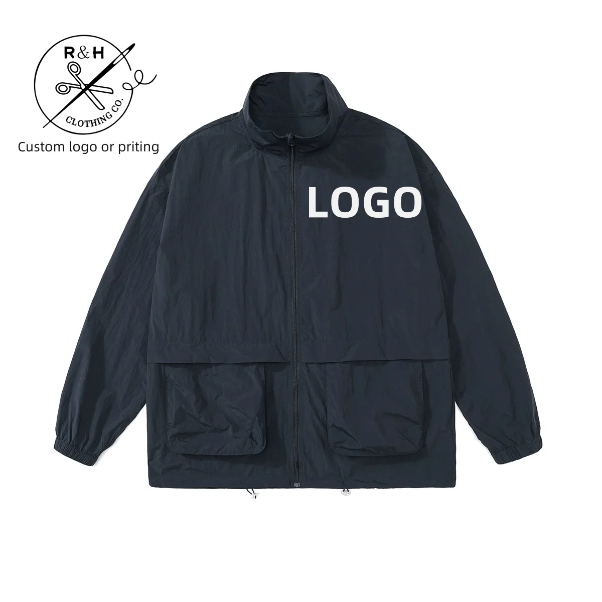 Custom Nylon Plain Windbreaker Jackets Mens Fall Clothing Branded Sport ...