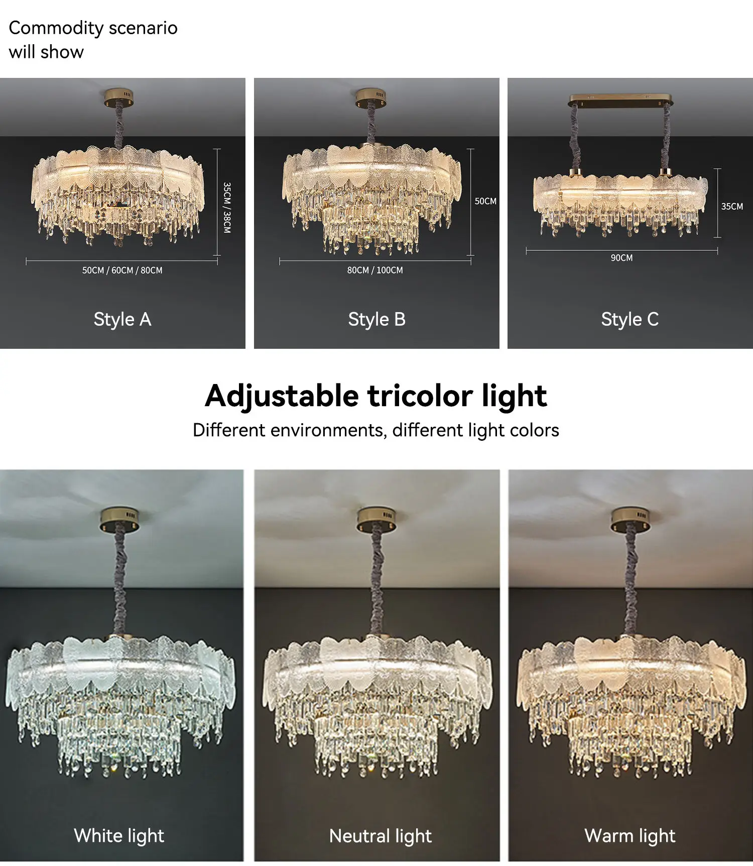 Round Crystal Chandeliers Indoor Hotel Villa Luxury Modern Nordic ...