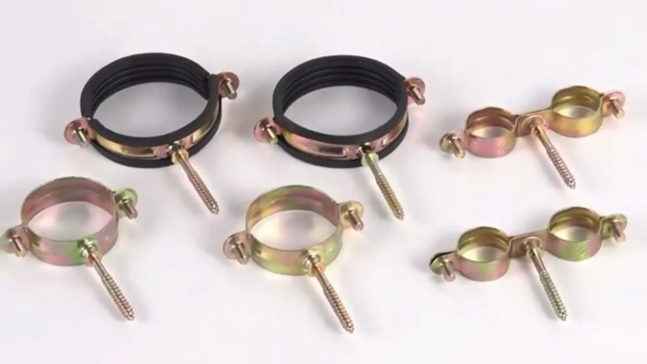 Single Pipe Clamp M7 Hole Rubber Pipe Clip Set Plastic Copper Pipe